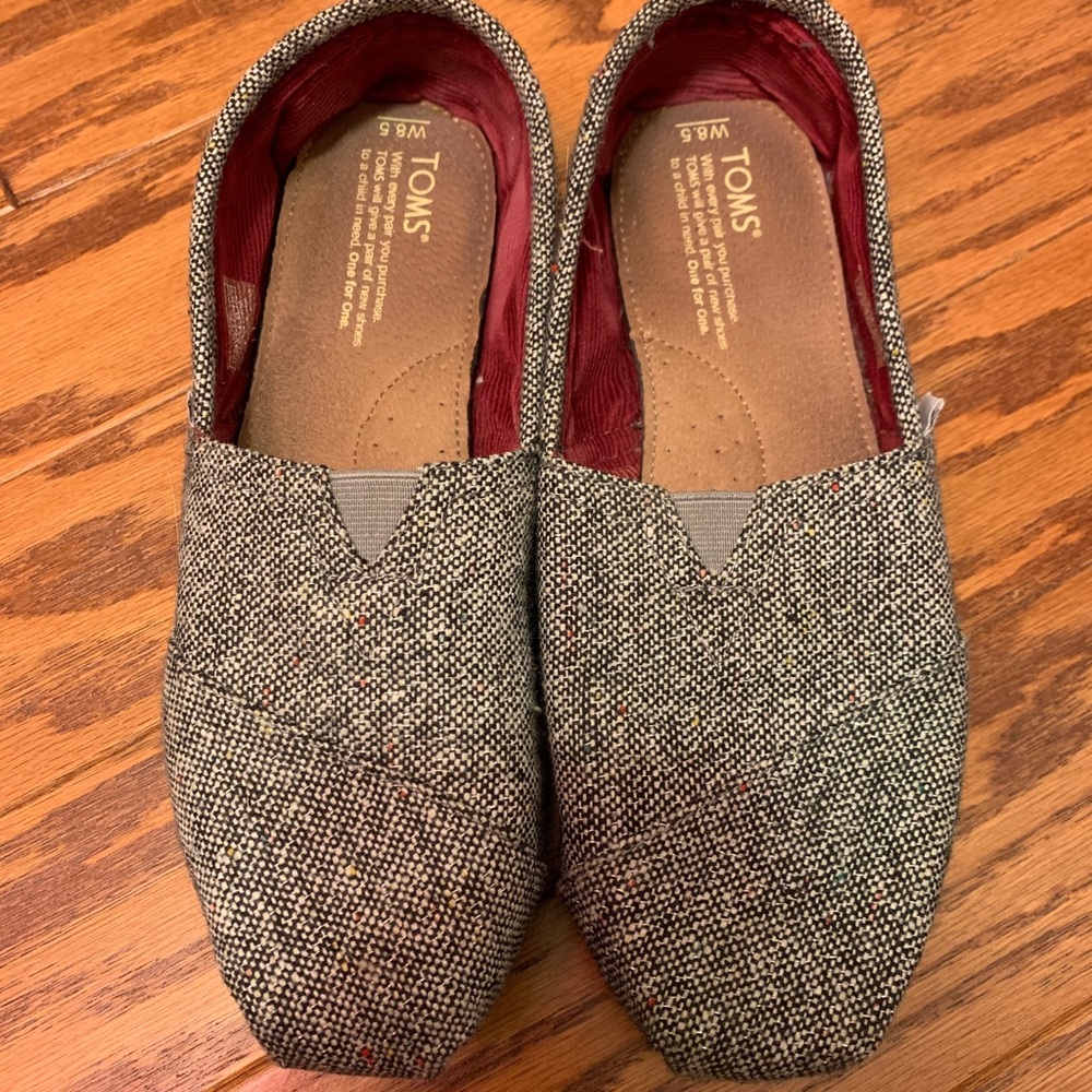 Toms Women Grey Glittery Tweed